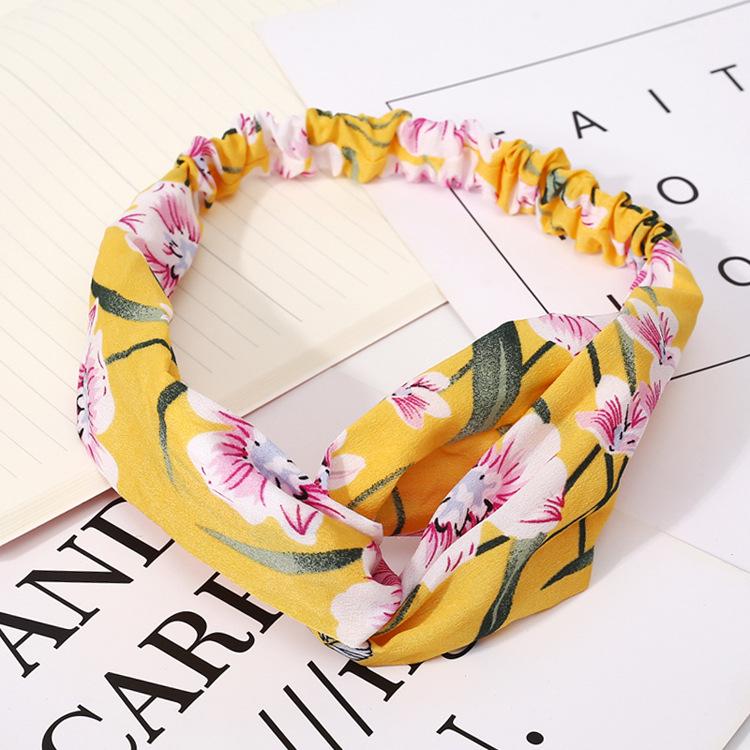 Kvinners Pannebånd Mote Jenter Bohemsk Trykt Kryss Hårbånd Vintage Turban Hårstrikker Bandana Hodeplagg Tilbehør scrunchie