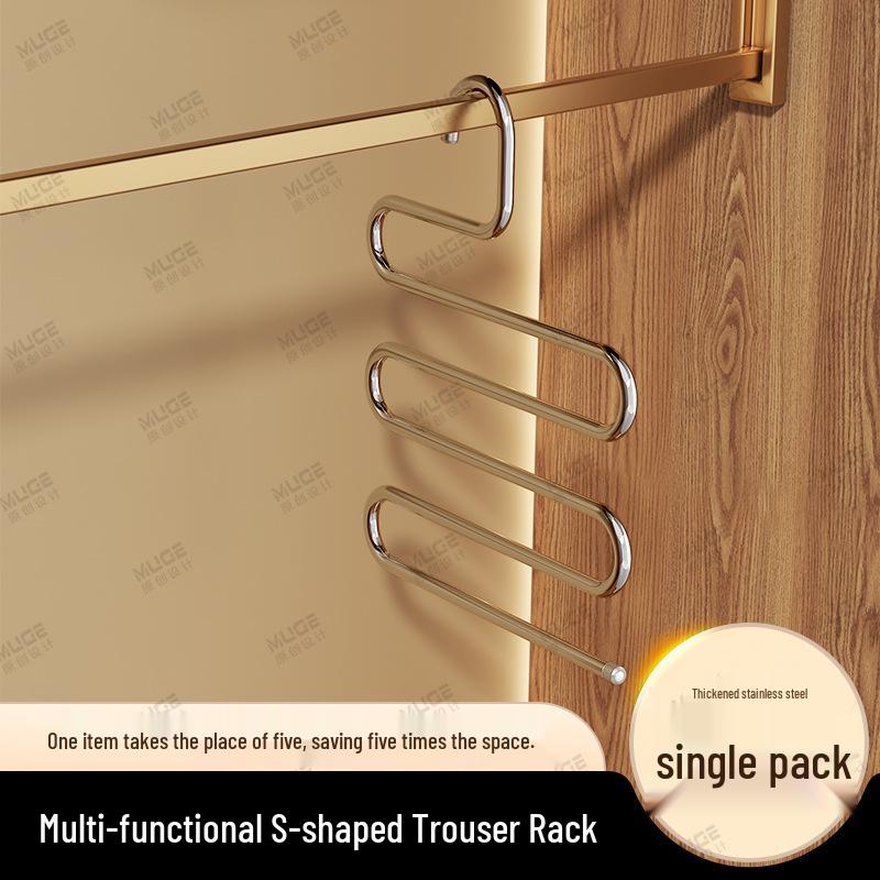 5-Tier Multi-Layer Stainless Steel Pants Rack for Home and Dorm Wardrobes