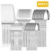 Stainless Steel 30-Piece Cutlery Set with Small Waist Design for Restaurants and Hotels