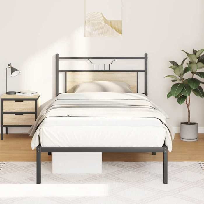 VidaXL Cadre de lit sans matelas chêne sonoma 100x200 cm 4106787