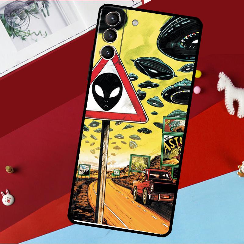 Aesthetic Alien Funda For Samsung Galaxy S25 S24 S22 S23 Ultra Plus S20 S21 FE S9 S10 S24 FE Phone Case