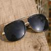 Vintage Square Sunglasses Men Fashion Metal Frame Gradient Lens Designer Shades Mirror Driving Eyewear