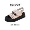 Augustine platform sports sandals women's 2025 new summer wear French white flat-bottomed casual cool slippers