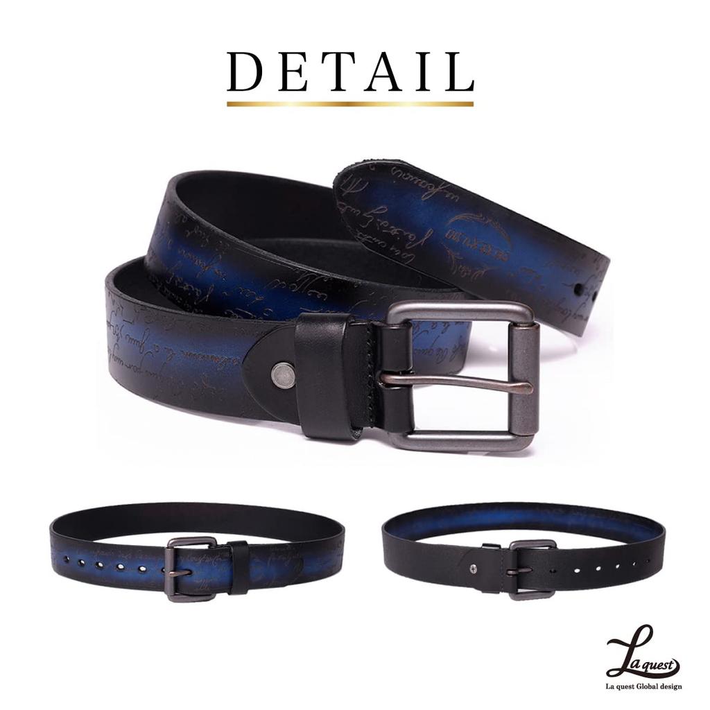 [Laquest] Herren Antiker Englischer Buchstaben-Design Farbverlauf Ledergürtel (4. rot)