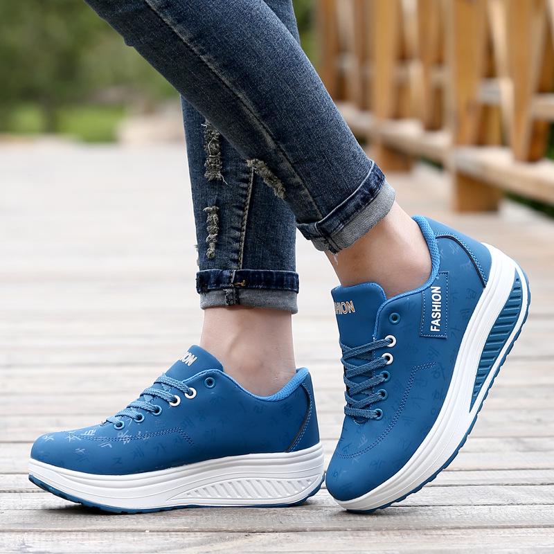 Women Sneakers Breathable Lace Up Wedges Platform Vulcanize Shoes Fashion Women Casual Shoes Tenis Feminino Female Shoes
