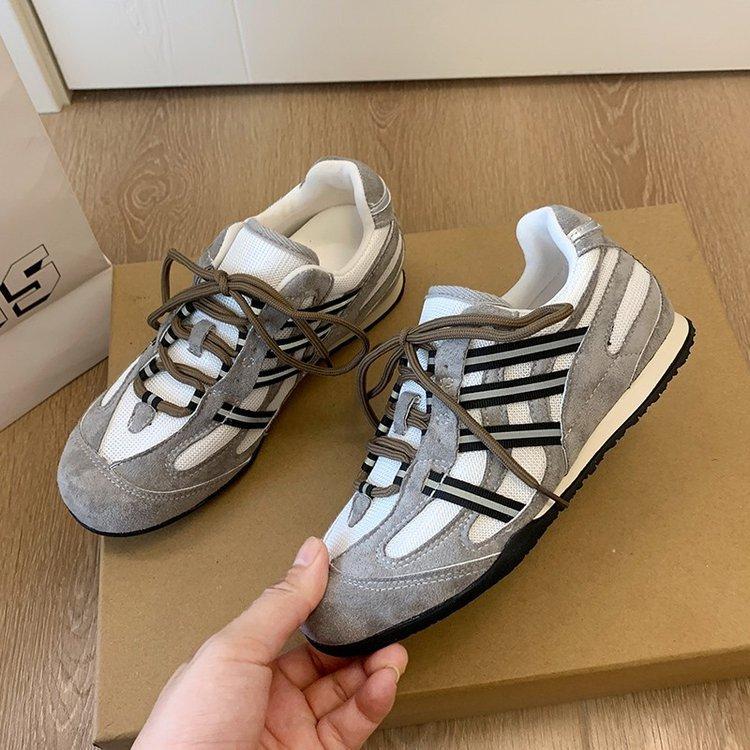 4CM heightening mesh breathable German training shoes women's 2025 new summer versatile casual sports board shoes soft-soled single shoes