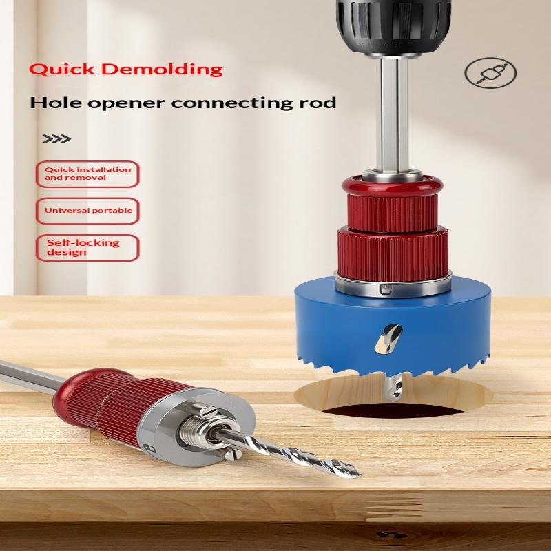 Woodworking Hole Opener Quick Stripping Pipe Self-Locking Extensions Rod Woodworking Hole Opener Connecting Rod