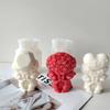 Top Quality 3D Love Heart with Bow Bouquet Rose Candle Silicone Mold DIY Flower Soap Plaster Epoxy Making Handmade Baking Tools