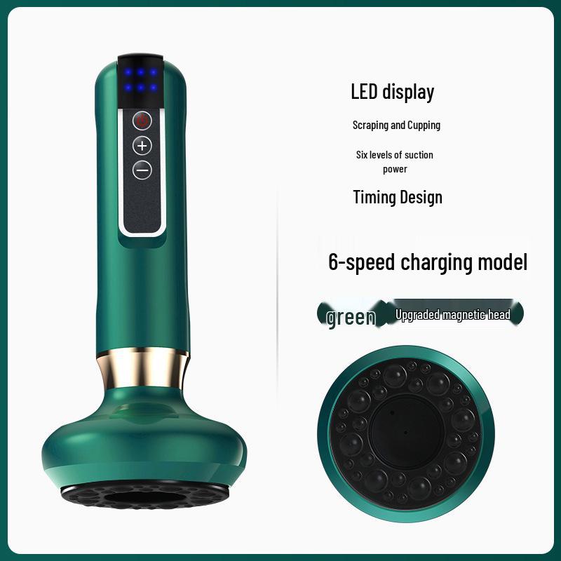 Smart Jade Gua Sha and Electric Vacuum Cupping Massager with Negative Pressure Suction for Meridian Unblocking
