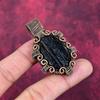 Black Tourmaline Rough Gemstone Pendant Copper Wire Wrapped Handmade Jewelry