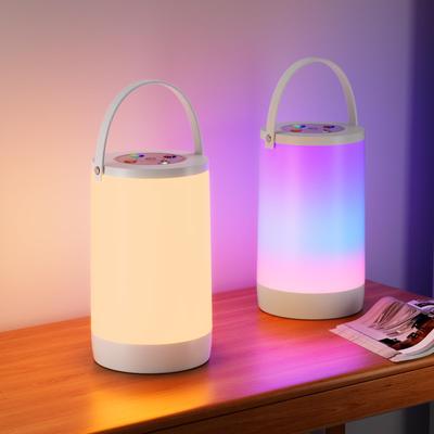 Hensam LED Ambient Lighting for Bedroom (2 LEDs, Dimmable, Color Adjustable, Rechargeable 2200mAh, Warm White, RGB, Music Sync) - Bedside Lamp, Nursin