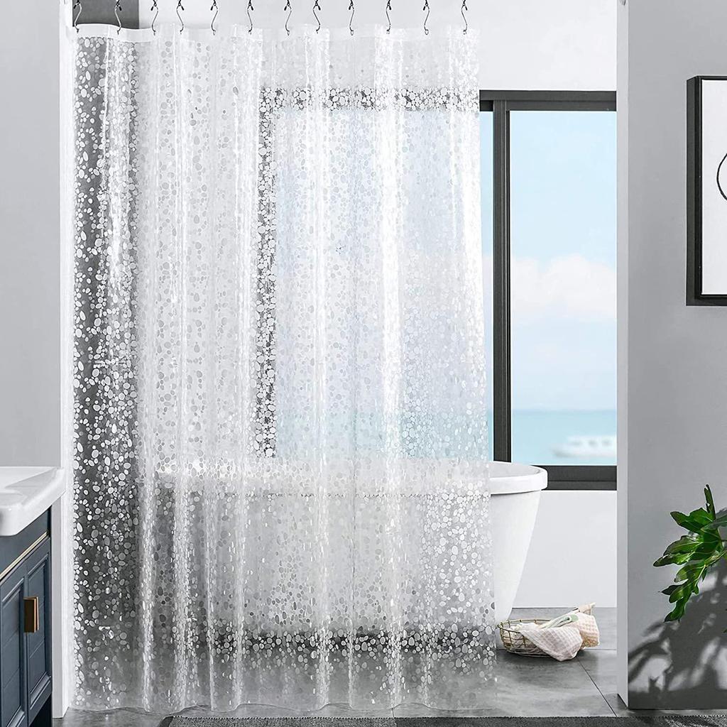 PEVA Waterproof Shower Curtain - Thickened, No-Punch, Simple Partition for Bathroom or Dormitory