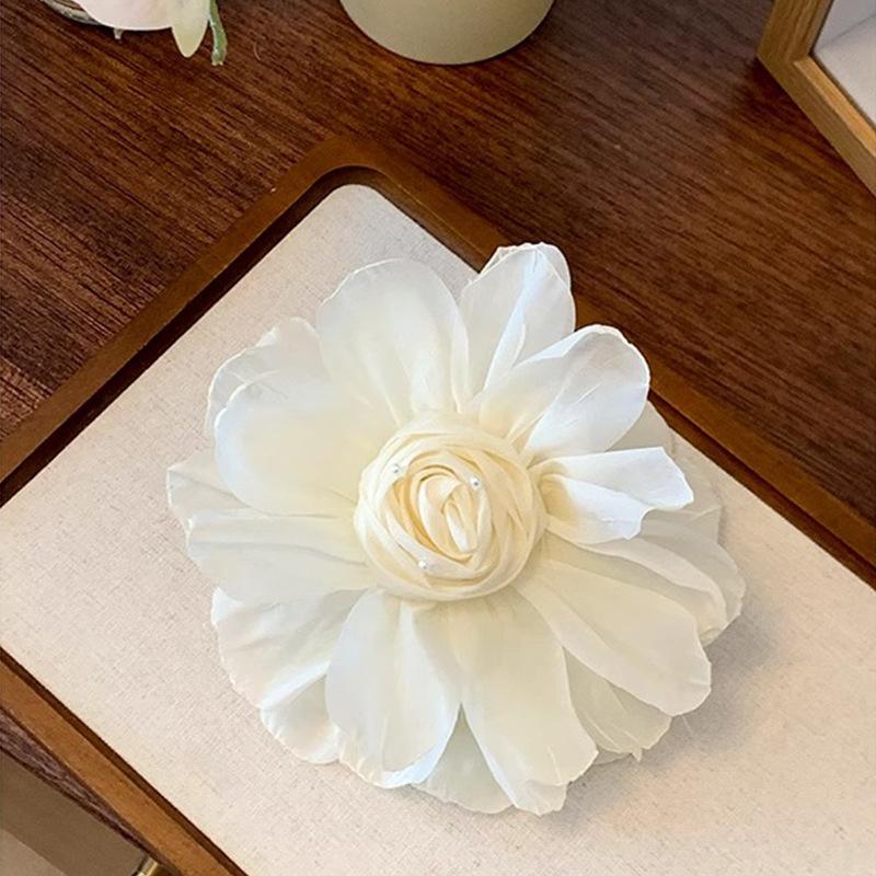 Jianhua Light Pink Atmosphere Chiffon Flower Grab Clip Large Super Fairy Plate Hair Shark Tender Accessory