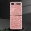 Gold Pink Rose Glitter Hearts Luxury Black Hard Case For Samsung Z Flip Z Flip3 Phone Case For Galaxy Z Flip 5G Foldable Cover