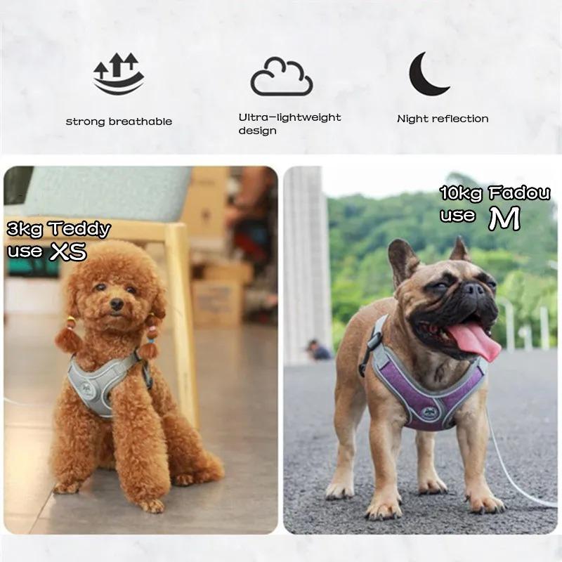 Adjustable Reflective Dog Harness Vest - Mesh Chest Strap for Small  Dogs and Cats - Comfortable Pet Accessories