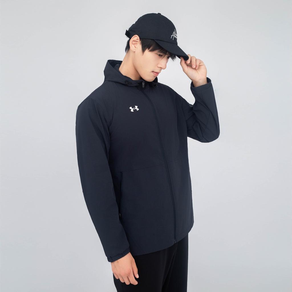 Under Armour Jachetă Unisex cu Mâneci Lungi, Țesută, pentru Antrenament și Meci de Fotbal, cu Logo, Negru 21600411-001