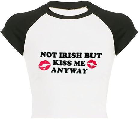 European and American Style T-shirt Summer New Letter Street Trend Short Slim Women's Clothing Wholesale