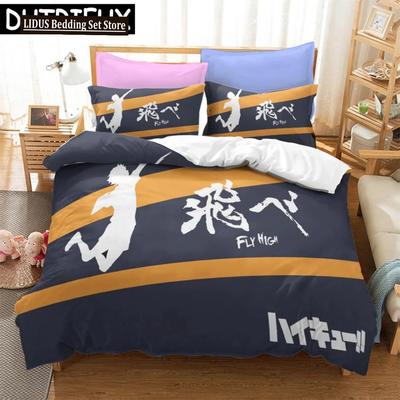Haikyuu!! Bedding Set 3D Anime Polyester Quilt Cover Pillowcases Queen King For Boys Gift Volleyball Anime Duvet Cover Sets