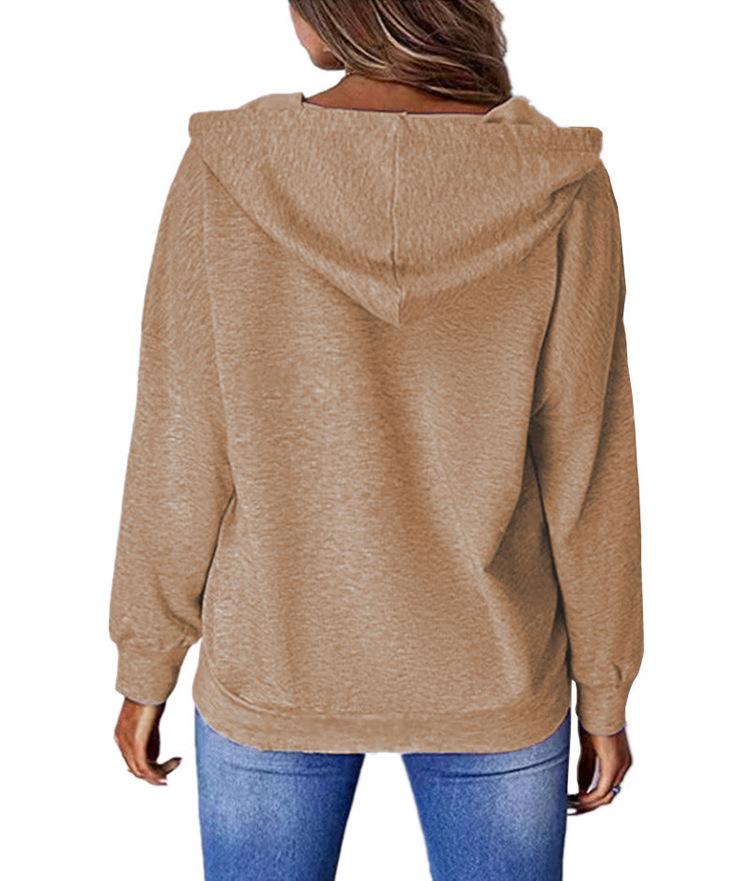 Casual Hooded Long Sleeve Zip Pullover Digitally Printed Womens Sweatshirt Trendy Style Comfortable Loose Fit for Daily & Casual Wear