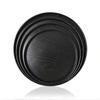 Round Wood Serving Tray, Solid Wooden Decorative Tray Non-Slip Tea Coffee Table Tray Snack Plate Food Meals Serving Tray with Raised Edges for Home