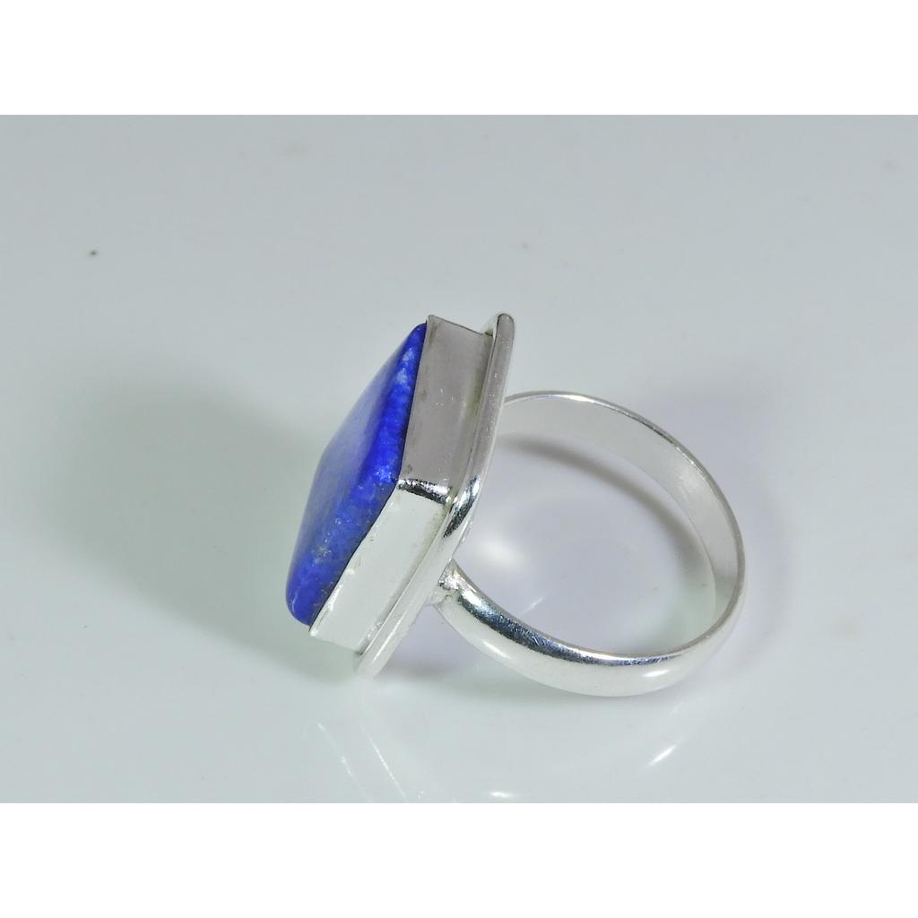 Natural Lapis Lazuli 925 Solid Sterling Silver Ring Size US-7.5 PG-52
