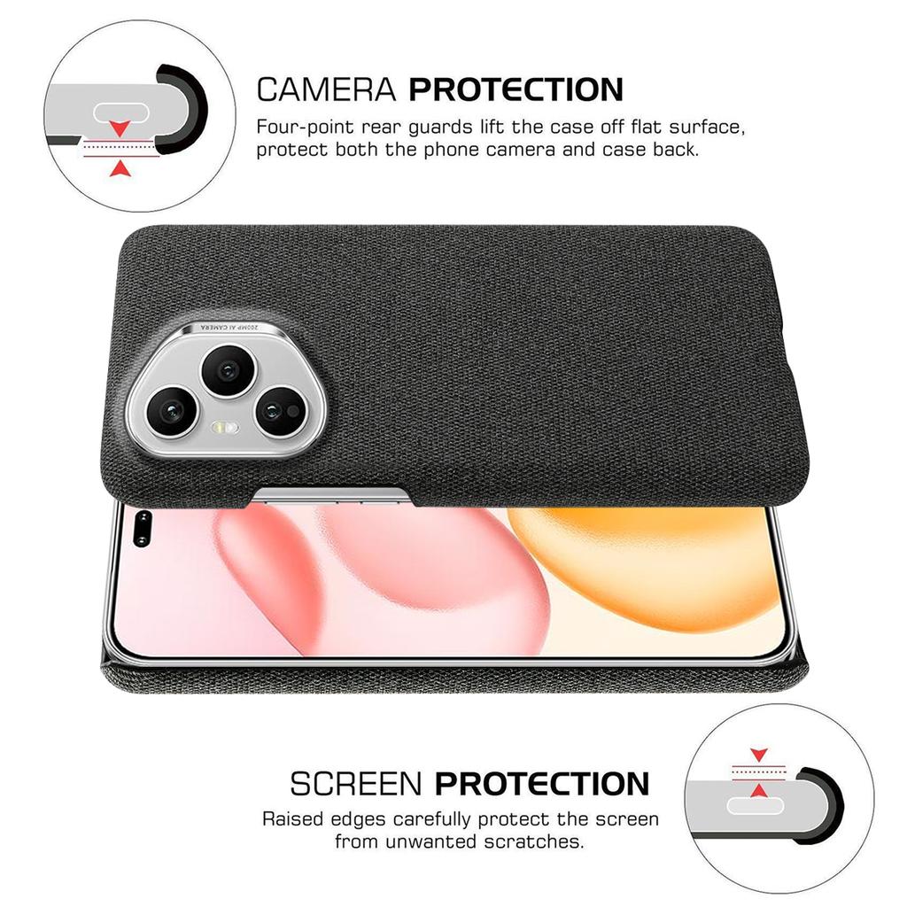For Honor 400 Pro 5G (Global) Phone Case Cloth Texture Anti-Scratch Protective PC Back Cover