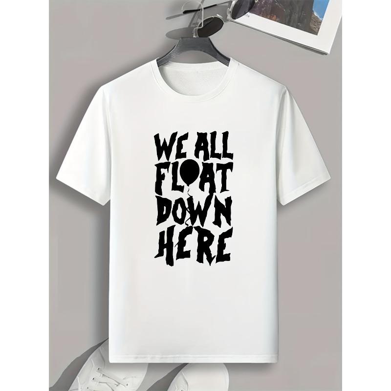 

European sizes Men s Casual Crew Neck T-Shirt with Unique Letter Print - Perfect for Spring & Summer, Men s Fashion, Crew-neck T-shirt S белый