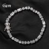 Square and round zirconium tennis bracelet