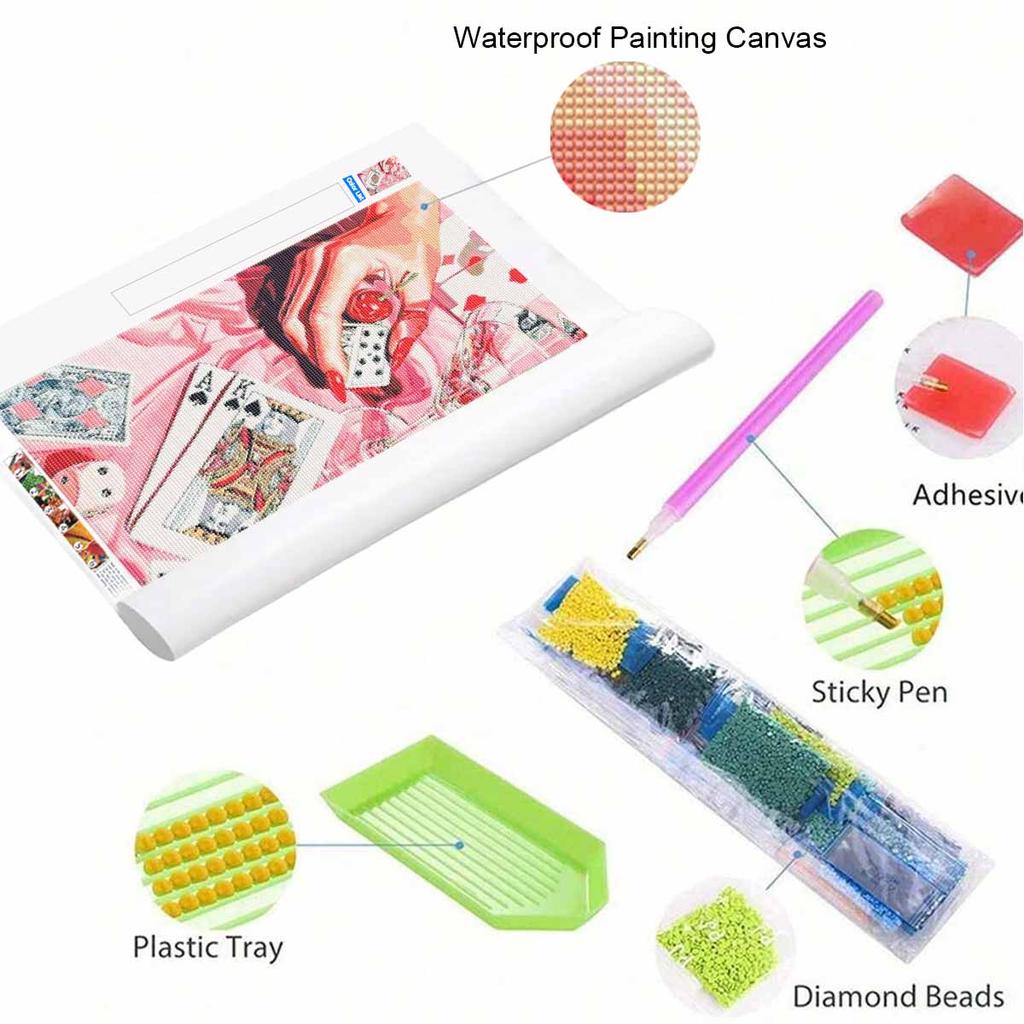 Casino DIY Diamond Art Painting Kit with Shiny Resin Diamonds for Adults Relaxing Craft Wall Decor and Handmade Gift Idea Set Decor