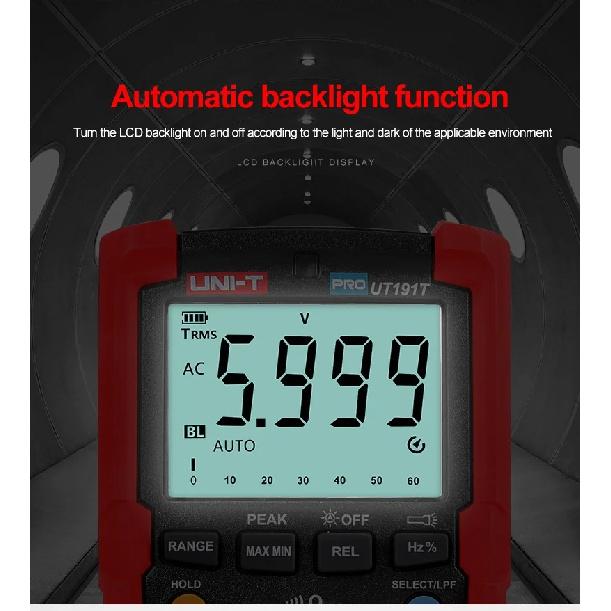 UNI-T Profesional Digital Multimeter UT191T UT191E True RMS DMM 20A Ammeter 600V DC AC Voltage Capacitor 6000 Count Tester