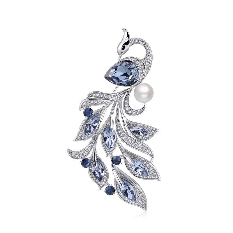 

Брошь High End с инкрустацией бриллиантами, женская, высокого класса, цветок на груди, многофункциональные аксессуары для одежды One Size синий