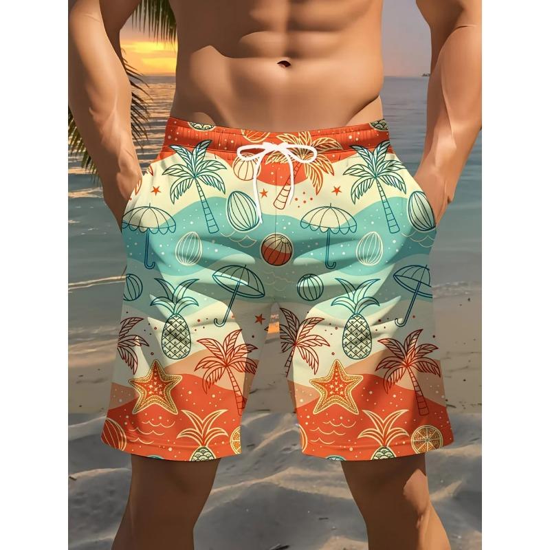 Summer Men's Beach Vacation Hawaiian Style 3D Printed Shorts Street Fashion Y2K Shorts Breathable Loose Fit Fitness Swim Trunks