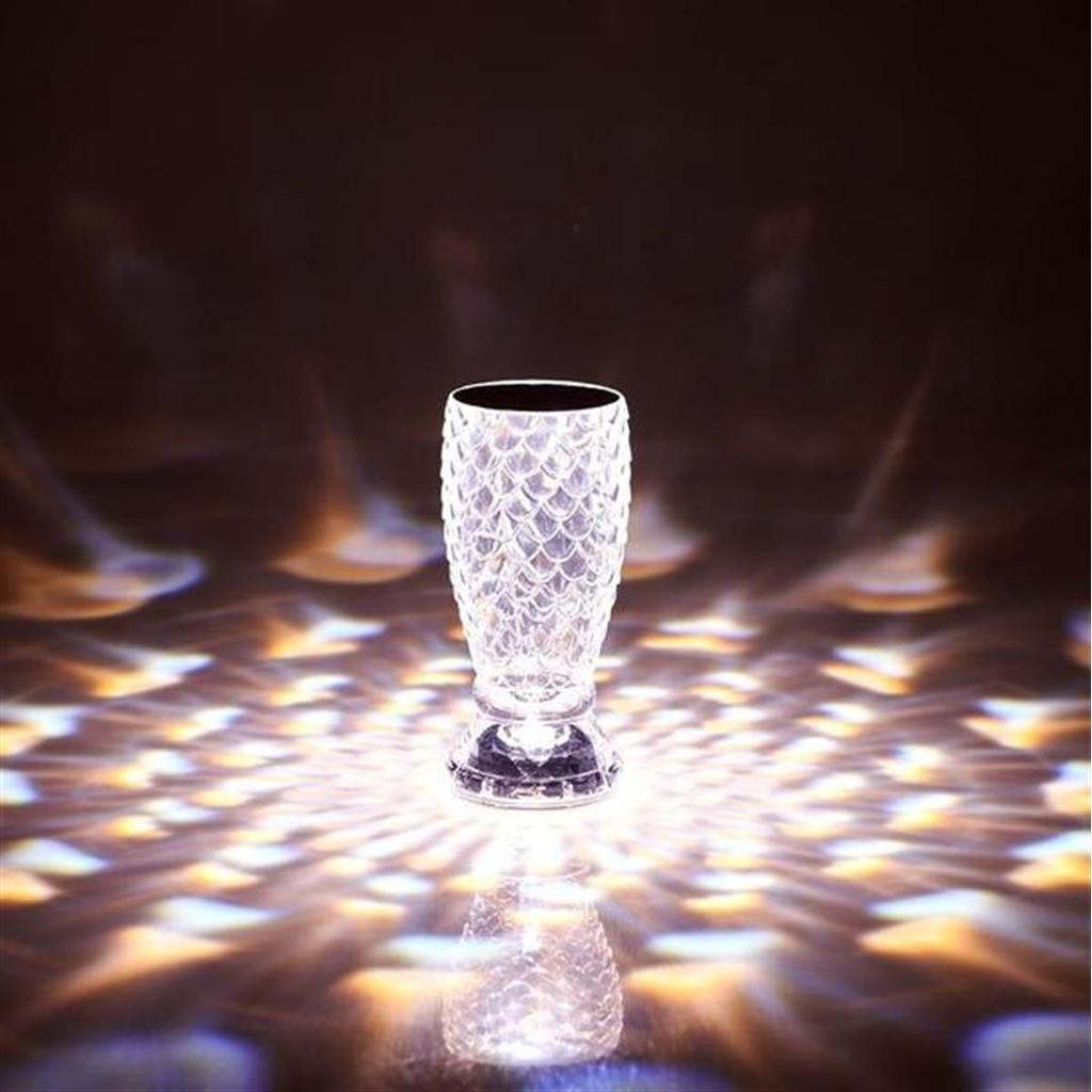 Bylamp Glacier Kryształowa lampa stołowa LED z możliwością ładowania, przezroczysta 21,5x11x11 cm