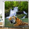 Waterproof Polyester Fabric Shower Curtains Forest Tiger Bear Animal Printing Bathroom Curtains For Home Decoration Curtain