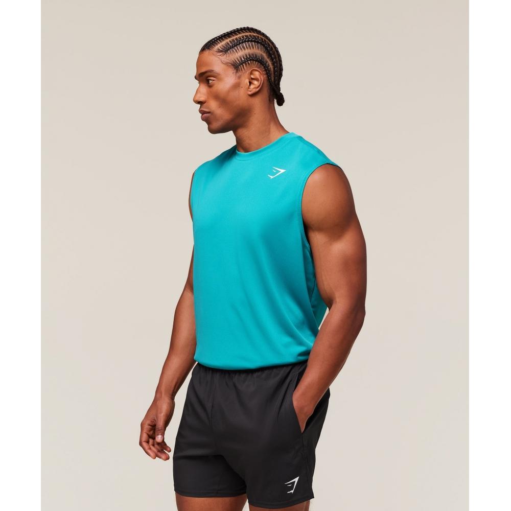 Gymshark Oversized Performance Tank Jewel Teal A6a5u Tbtc