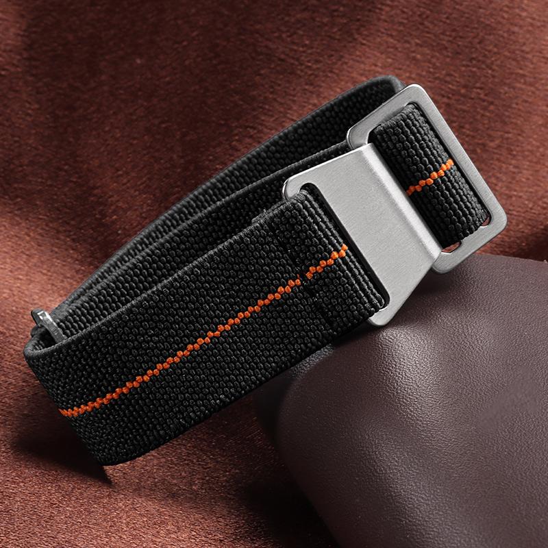 18/20/22mm Nylon Geflochtenes Uhrenarmband Elastisches Nylonarmband Französische Truppen Fallschirmtasche Universelles Handgelenkband Männer Frauen Sportarmband