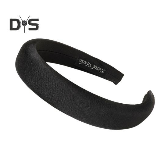 

Усиленный дизайн обруча для волос, сплошной цвет, широкая повязка на голову, мягкая на ощупь губка, повязка для волос, универсальные аксессуары для волос чёрный