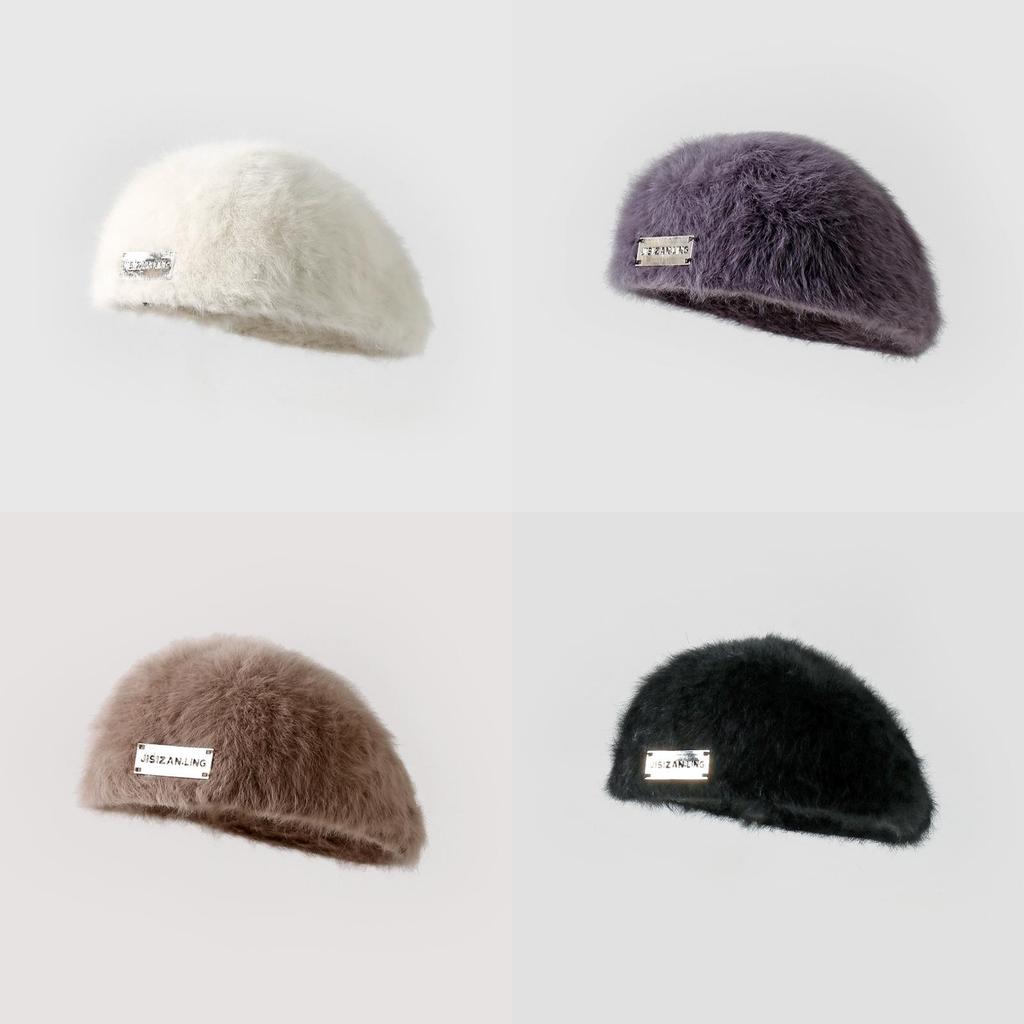 Winter Womens Plush Beret Cap For Women Winter Warm Prevent Wind Casual Fashion Accessory