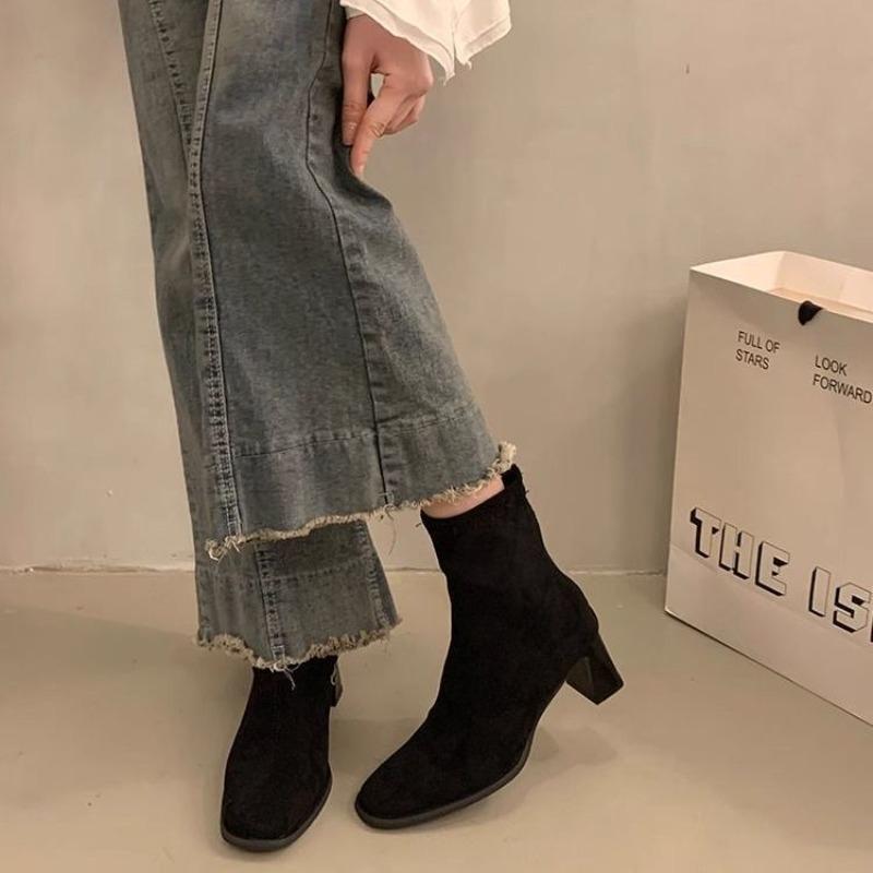Fashion Female Short Shoes British Style Plain Office Booties Fashion 2025 High Quality Comfortable and Elegant Hot Women's Ankle Boots