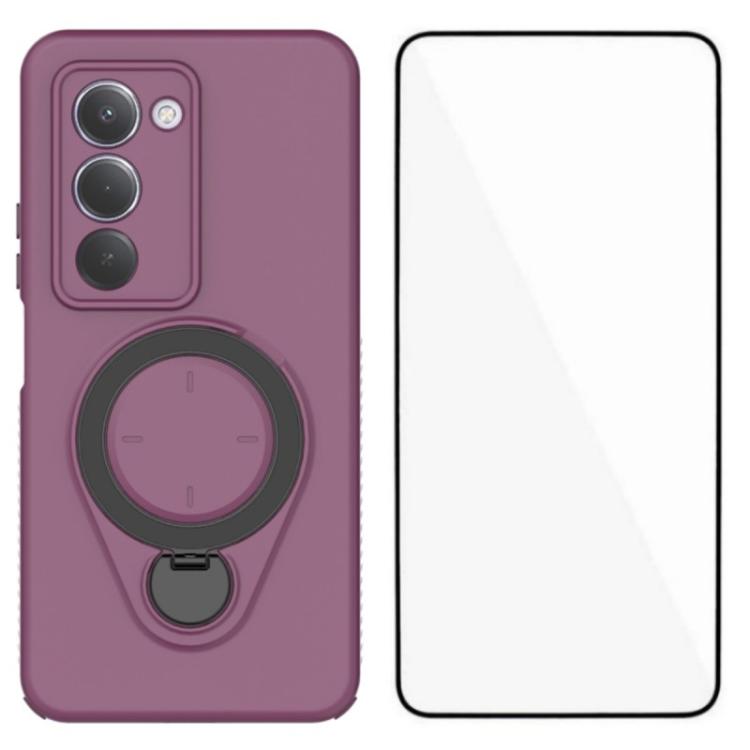 2-in-1 Handyhülle mit Ring-Ständer und Displayschutz aus gehärtetem Glas Für Redmi 15 5G Global 169,5 mm, Stoßfeste Schutzhülle aus PC+TPU