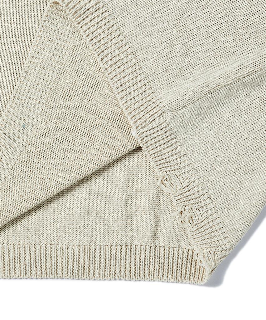 BEYOND CLOSET [Collection Line] Linen Blended Vintage Garment Henley Neck Knit Ivory