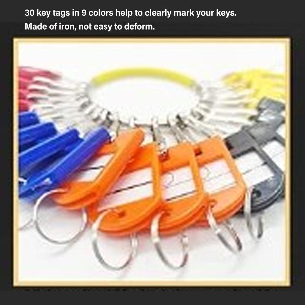 

30pcs Iron Split Ring Keychain Portable Key Labels Multi Keys Holder Key Identifiers Houses