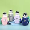 Cartoon Smart Temperature Display Thermos Cup Student Silicone Cover Portable Water Cup 316 Stainless Steel Children'S Learning Drinking Straw Cup