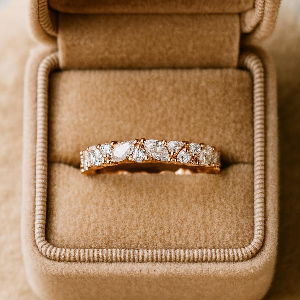 

Marquise & Round Cut Cubic Zirconia Wedding Band, Full-Eternity Engagement Band, Birthday Gift For Love, Q розовый