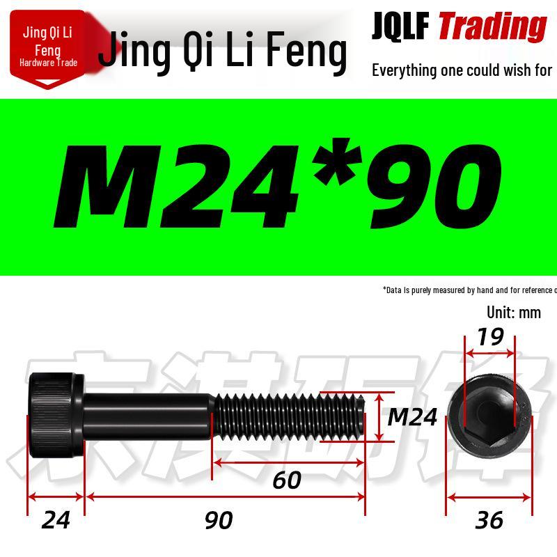 M20-M27 High Strength Blackened Hex Socket Head Cap Screw with Knurled Cylindrical Half Thread