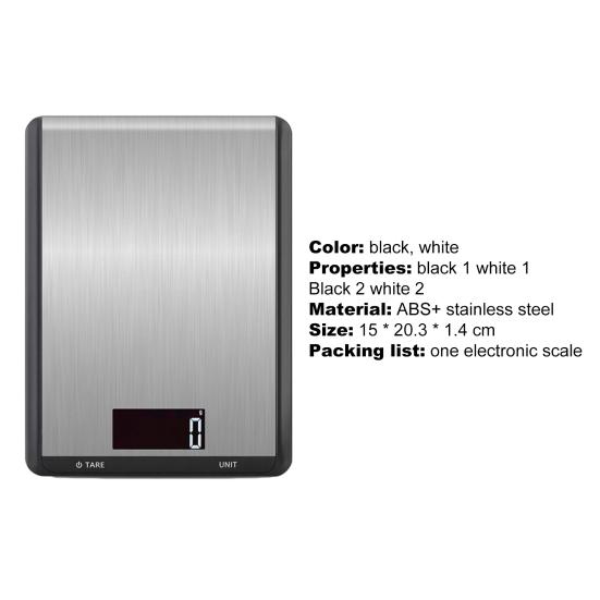 Lightweight Kitchen Scale Easy To Use High Precision ABS Multifunctional Food Digital Scale