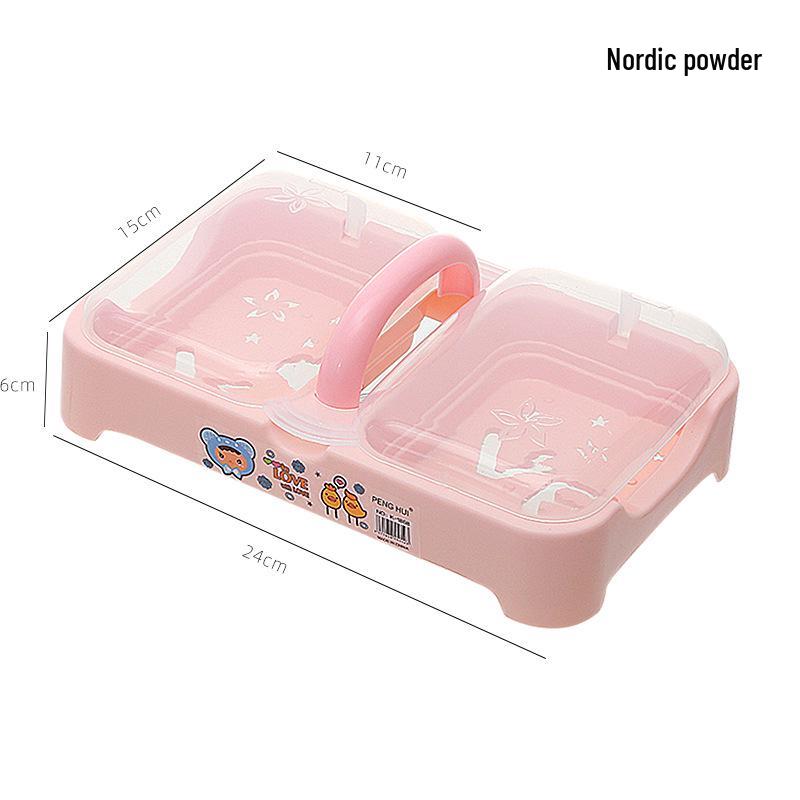 Dvouvrstá mýdlenka s víkem s odklápěcím víčkem - Velká, odvodňovací, domácí mýdlenka se dvěma přihrádkami