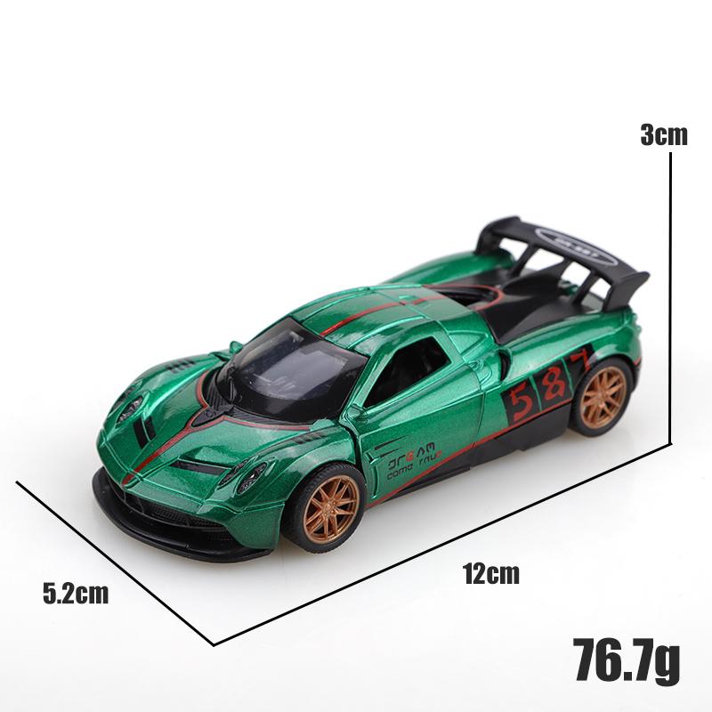 Bagged 1.36 alloy  pullback racing car toy, cool three-door alloy pullback car, stylish contrasting colors, children's toy