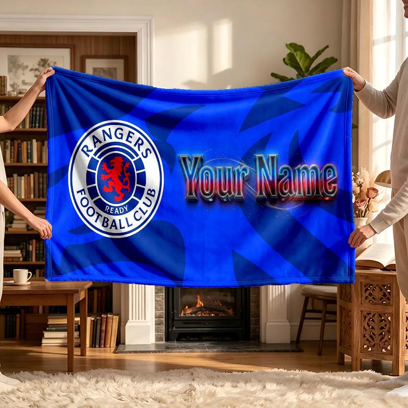 Rangers Fc (19) Personalized Name Blanket Soft Cozy Gift for Sofa Bed Couch Home Decoration