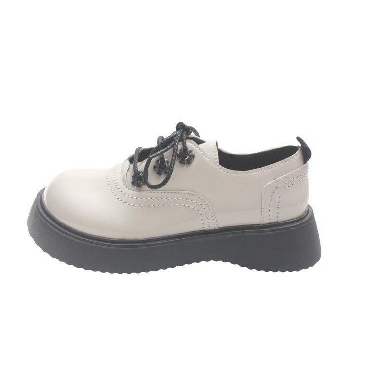 Size 35-42, large size women's shoes 41 fat feet British style small leather shoes women's spring new platform-soled student uniform single shoes